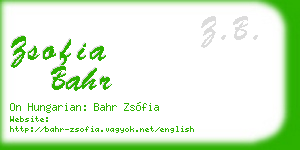 zsofia bahr business card